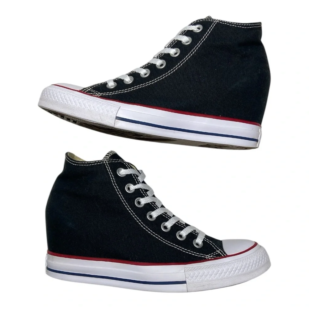 2016 Converse Chuck Taylor All Star Black Hidden Wedge Mid Top Sneaker